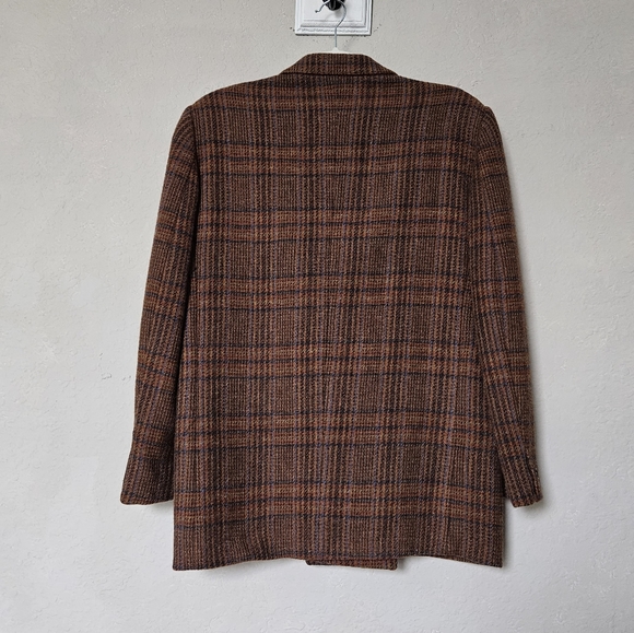 Luisa Firenze Via Roma Brown Tweed Double Breasted Woman’s Oversized Blazer - Picture 12 of 13